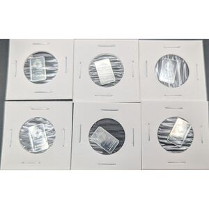 Lot of 6 Scottsdale Mint 1g Silver Bars • .999 Fine • Sealed Bullion